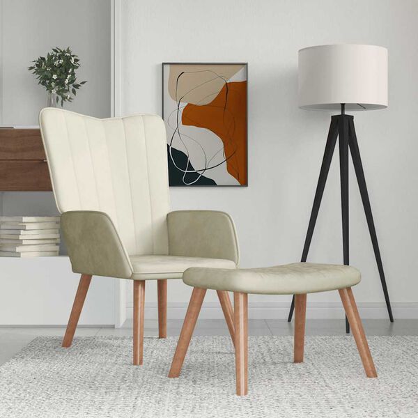 vidaXL &Pi;&omicron;&lambda;&upsilon;&theta;&rho;ό&nu;&alpha; Relax &Lambda;&epsilon;&upsilon;&kappa;ό &Kappa;&rho;&epsilon;&mu; &Beta;&epsilon;&lambda;&omicron;ύ&delta;&iota;&nu;&eta; &mu;&epsilon; &Sigma;&kappa;&alpha;&mu;&pi;ό