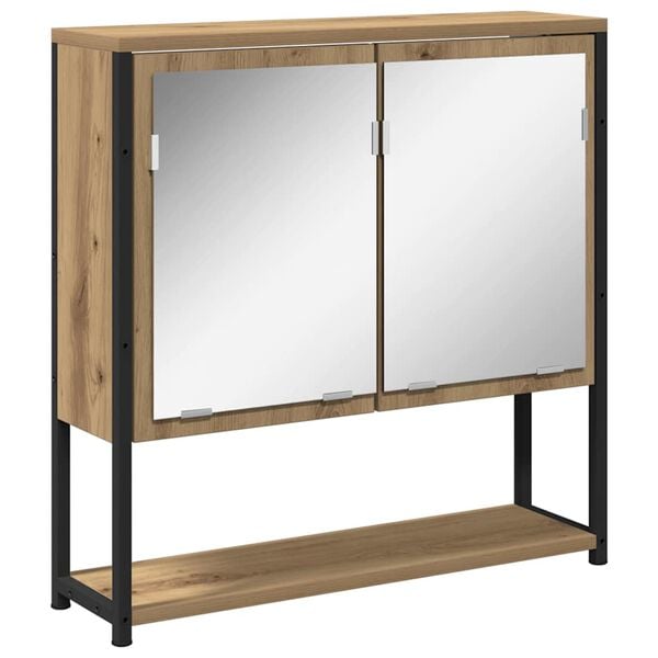 vidaXL Ντουλάπι μπάνιου με καθρέφτη artisan δρυς 60 x 16 x 60 εκ