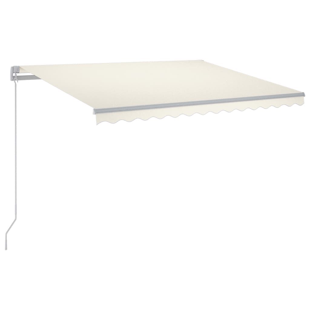 vidaXL Τέντα Συρόμενη Χειροκίνητη με LED Κρεμ 300 x 250 εκ.