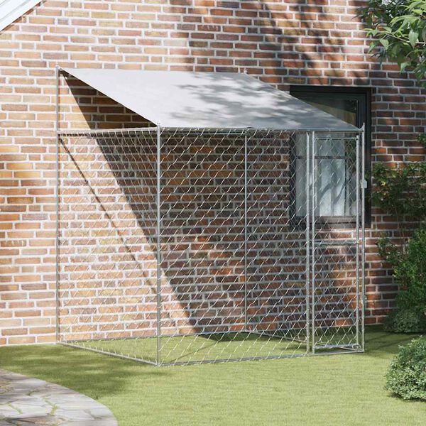 vidaXL Κλουβί σκύλου 200 x 200 x 258 εκ Χάλυβας και PE