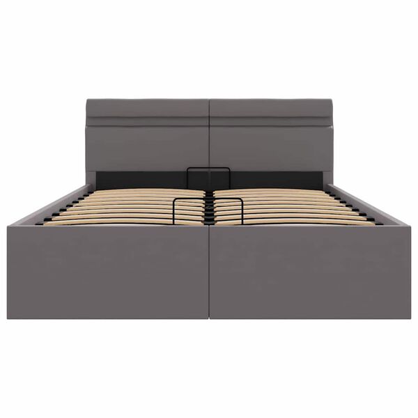 vidaXL Πλαίσιο Κρεβατιού Αποθ. Χώρο/LED Γκρι 120x200 εκ. Δερματίνη
