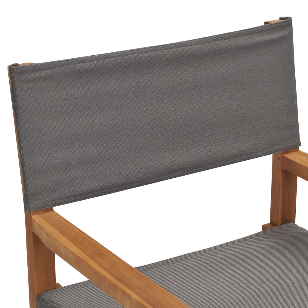 vidaXL Καρέκλα Σκηνοθέτη Γκρι από Μασίφ Ξύλο Teak