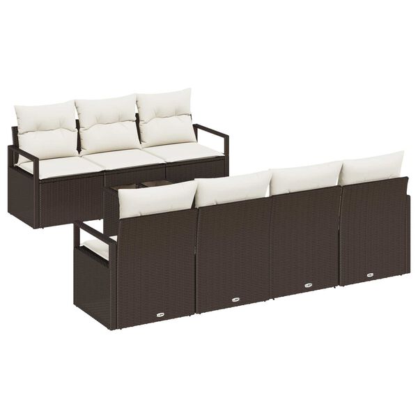 vidaXL Σετ Καναπέ Κήπου 8 pcs Καφέ και Κρέμα 55 x 55 x 37 εκ