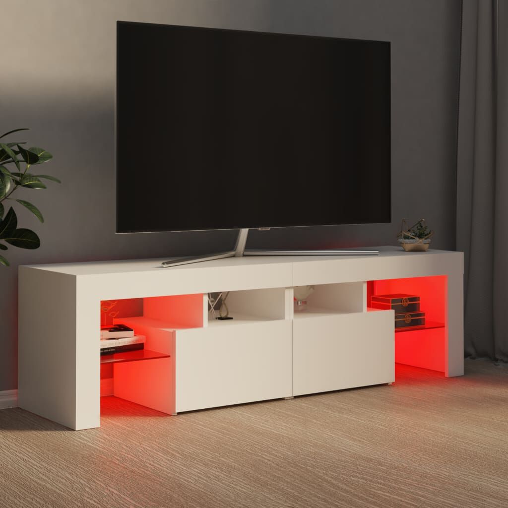 vidaXL Έπιπλο Τηλεόρασης με LED Λευκό 140 x 36,5 x 40 εκ.