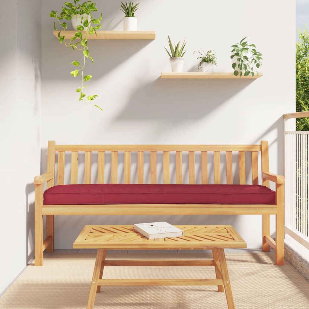 vidaXL Μαξιλάρι Παγκάκι Κρασιού Κόκκινο 200x40x8 εκ. Υφασμάτινη Όξφορντ