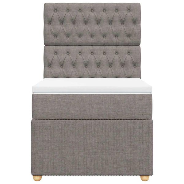 vidaXL &Kappa;&rho;&epsilon;&beta;ά&tau;&iota; Boxspring &mu;&epsilon; &Sigma;&tau;&rho;ώ&mu;&alpha; Taupe 100 x 200 &epsilon;&kappa;. &Upsilon;&phi;&alpha;&sigma;&mu;ά&tau;&iota;&nu;&omicron;