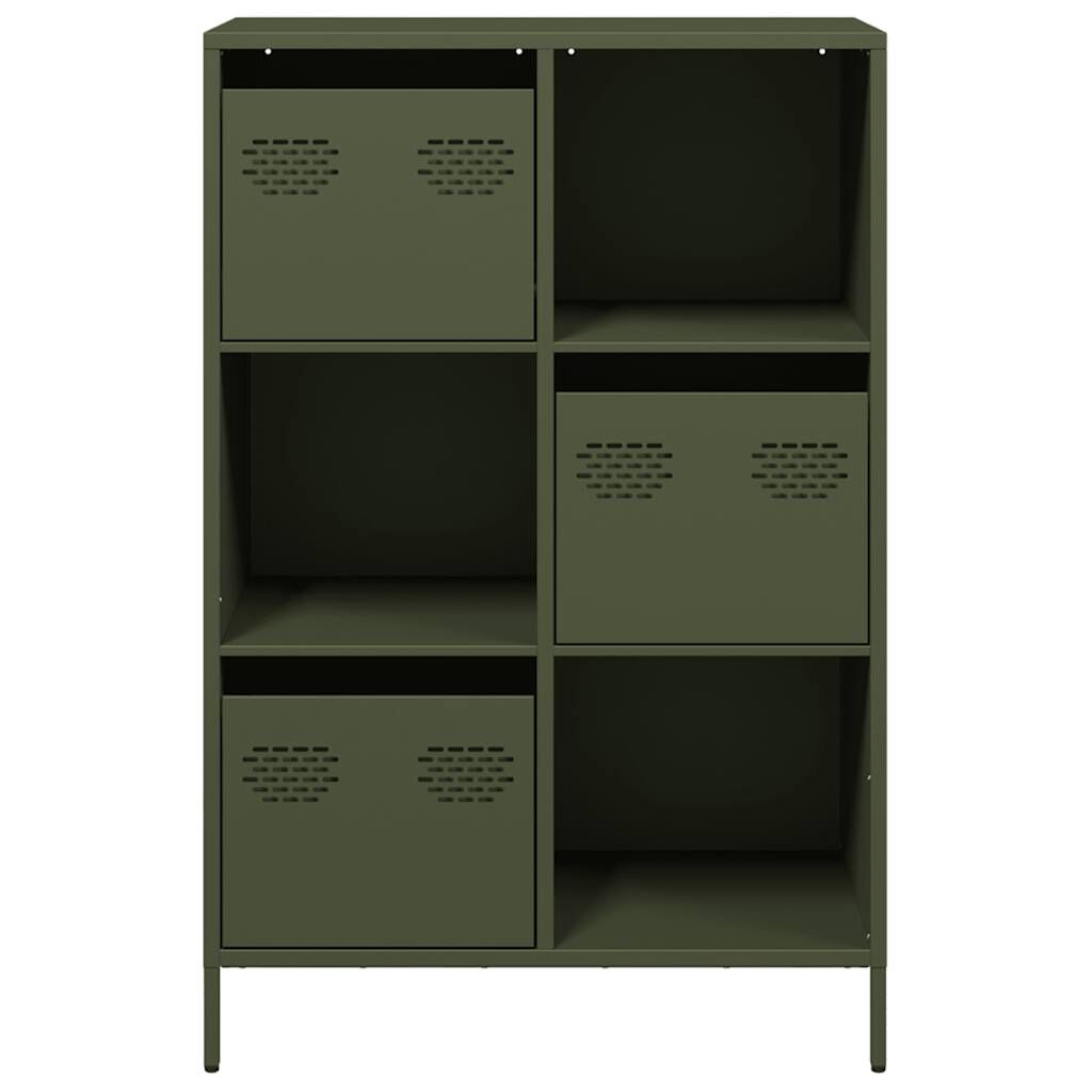 vidaXL Ντουλάπι Πράσινο Λαδί 68x39x103,5 εκ. από Ατσάλι