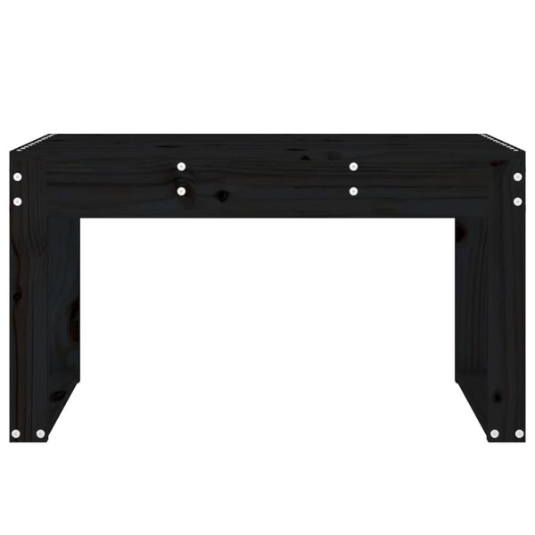 vidaXL Παγκάκι Κήπου Μαύρο 80 x 38 x 45 εκ. από Μασίφ Ξύλο Πεύκου