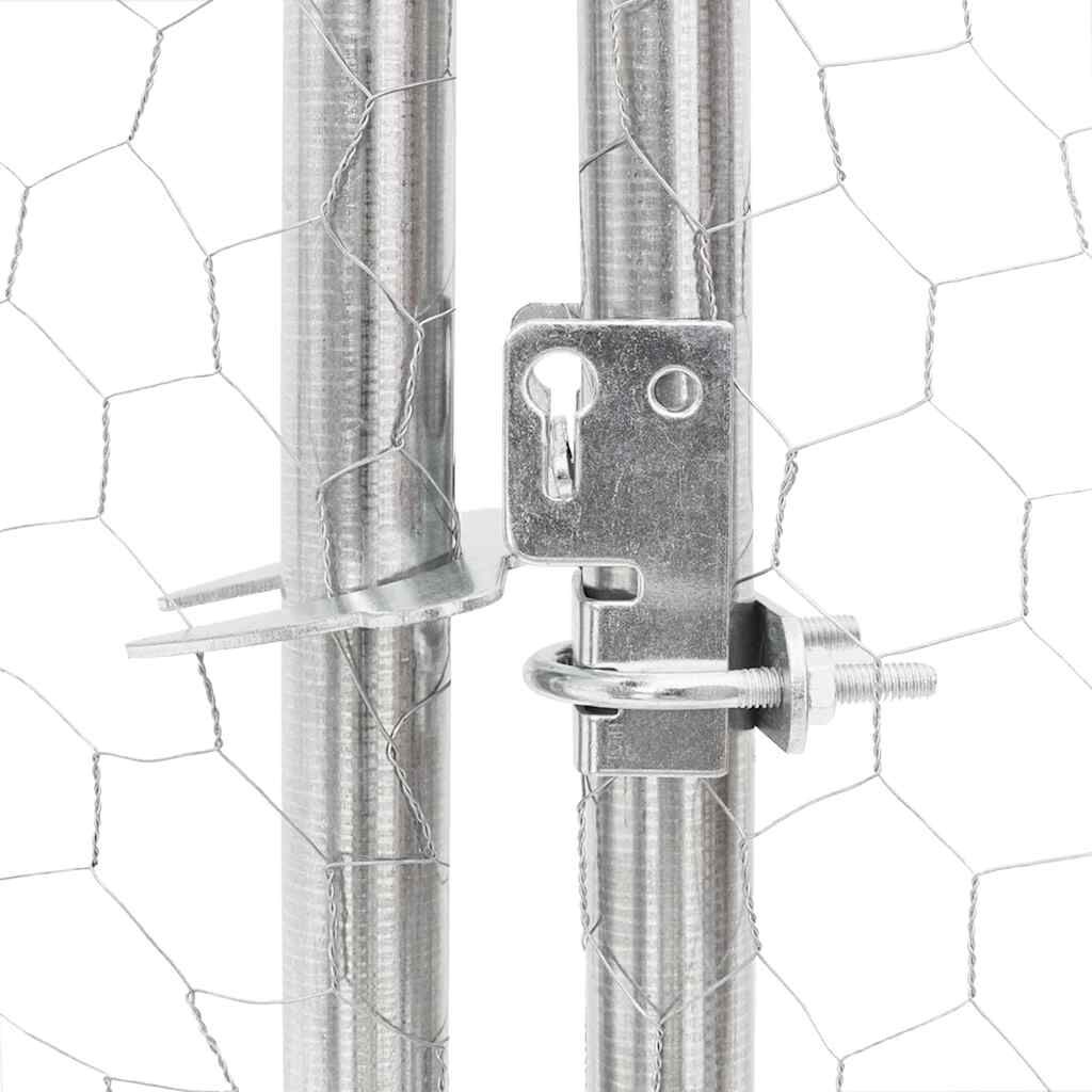 vidaXL Τρέξιμο για κοτόπουλα με οροφή 2,5x4x2,25 μ. από Γαλβ. Χάλυβα