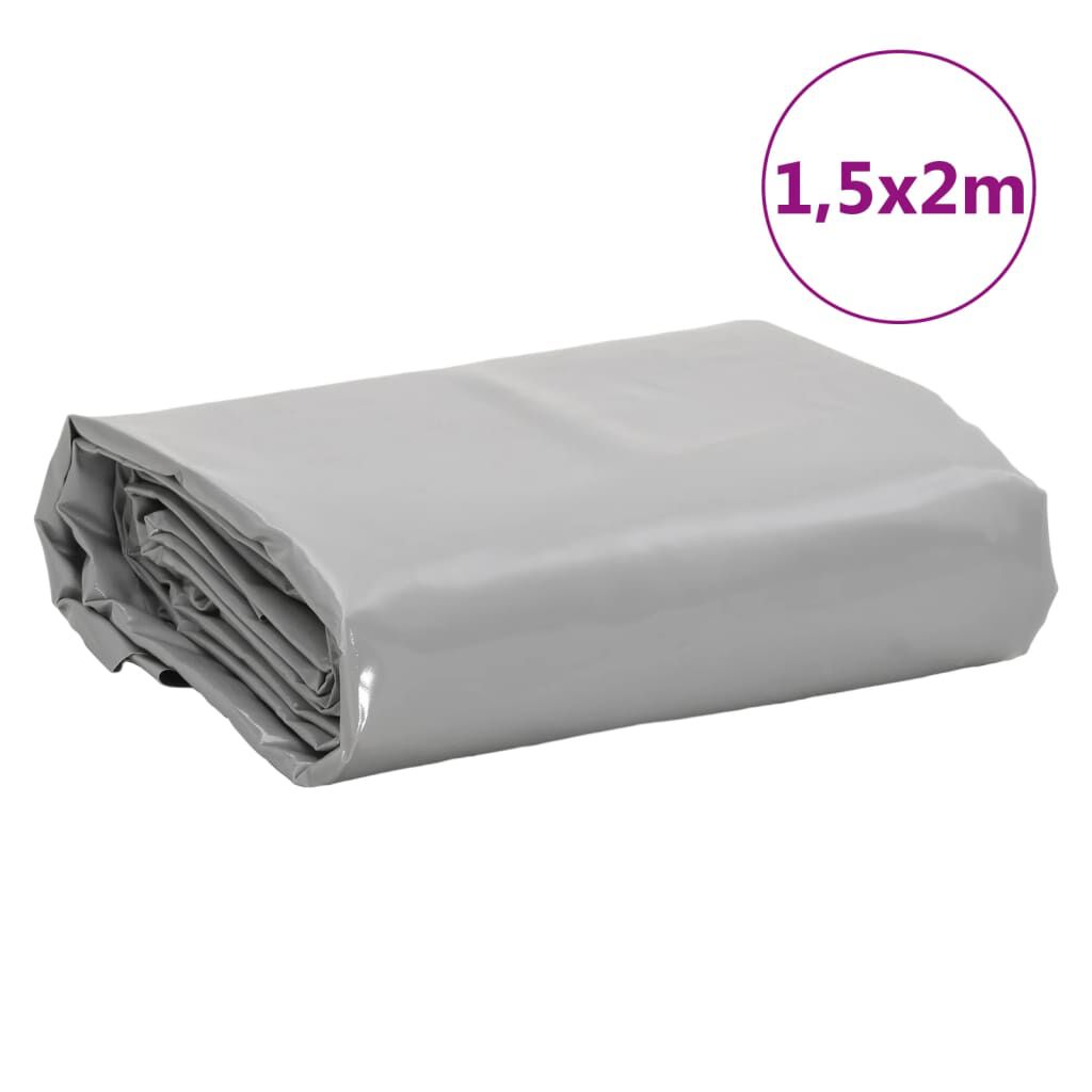 vidaXL Μουσαμάς Γκρι 1,5 x 2 μ. 650 γρ./μ²