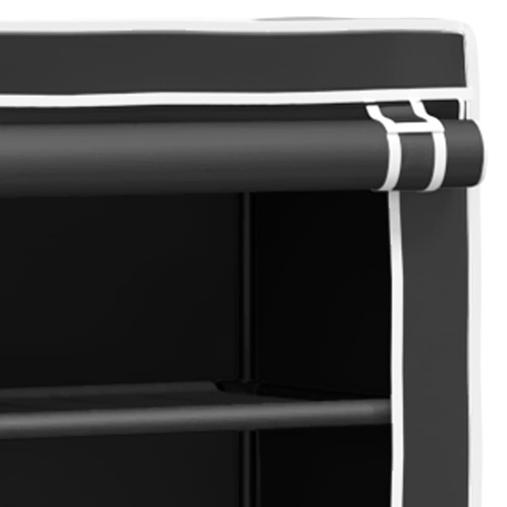 vidaXL Ραφιέρα 2 Επιπέδων για Πλυντήριο Μαύρη 71x29,5x170,5 εκ. Σίδερο