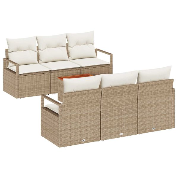 vidaXL Σετ Καναπέ Κήπου 7 pcs Μπεζ και λευκό