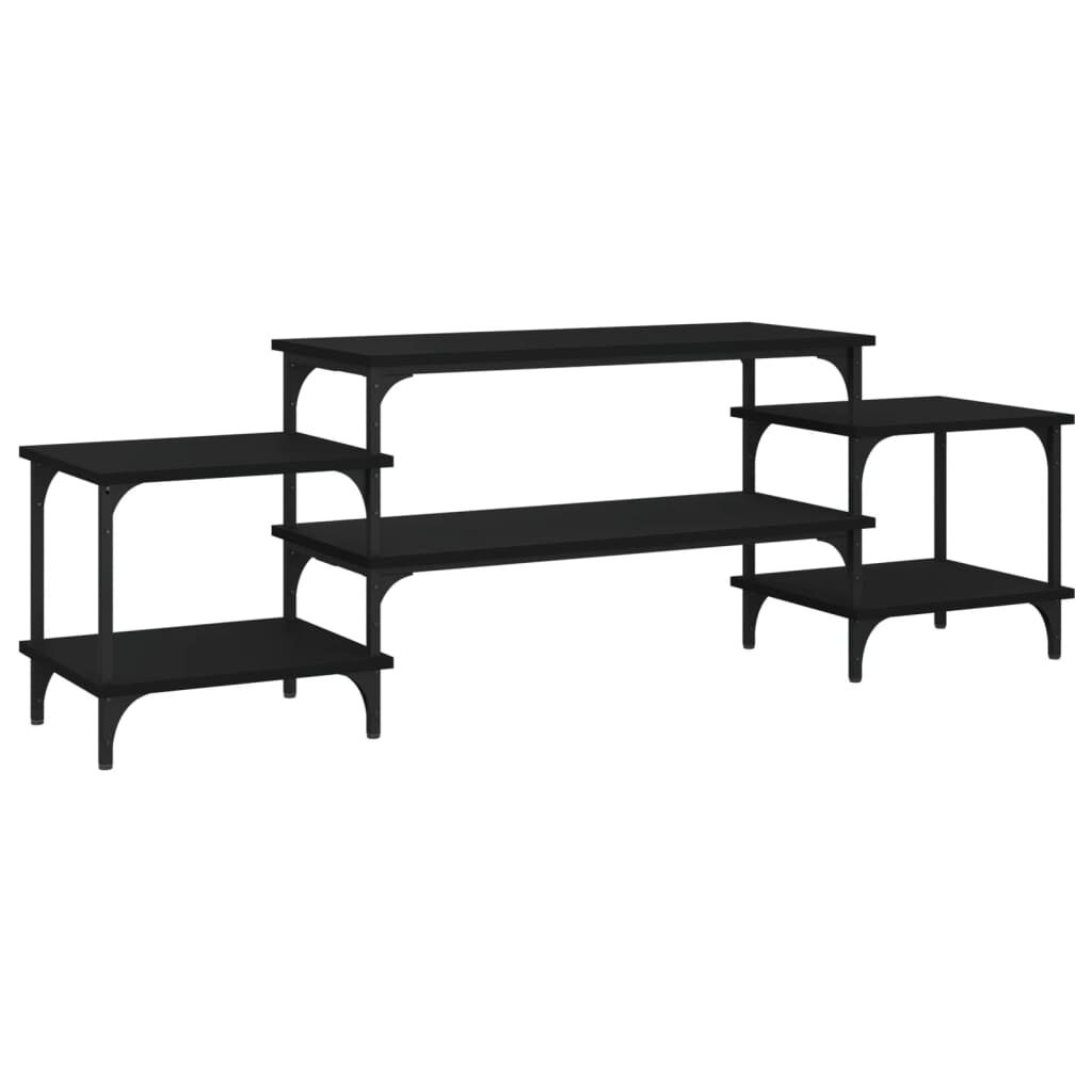 vidaXL Έπιπλο Τηλεόρασης Μαύρο 157x35x52 εκ. Επεξ. Επεξεργασμένο Ξύλο