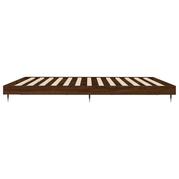 vidaXL Πλαίσιο Κρεβατιού Χωρ. Στρώμα Καφέ Δρυς 200x200 εκ Επεξ. Ξύλο