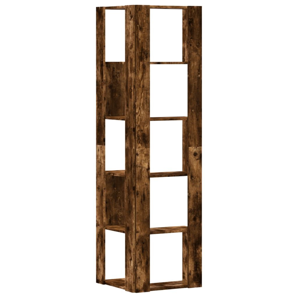 vidaXL Βιβλιοθήκη Γωνιακή 5 Επ. Καπνιστή Δρυς 50x50x179 εκ Επεξ. Ξύλο