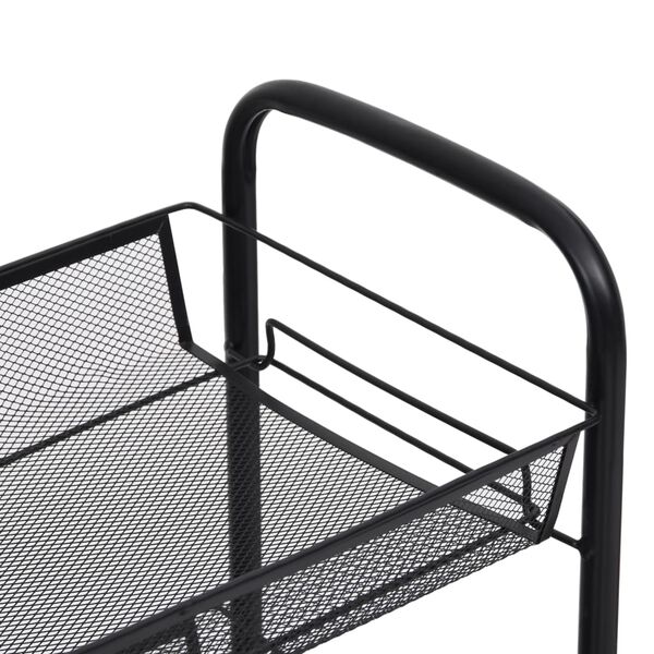 vidaXL Τρόλεϊ Κουζίνας 4 Επιπέδων Μαύρο 46 x 26 x 85 εκ. Σιδερένιο