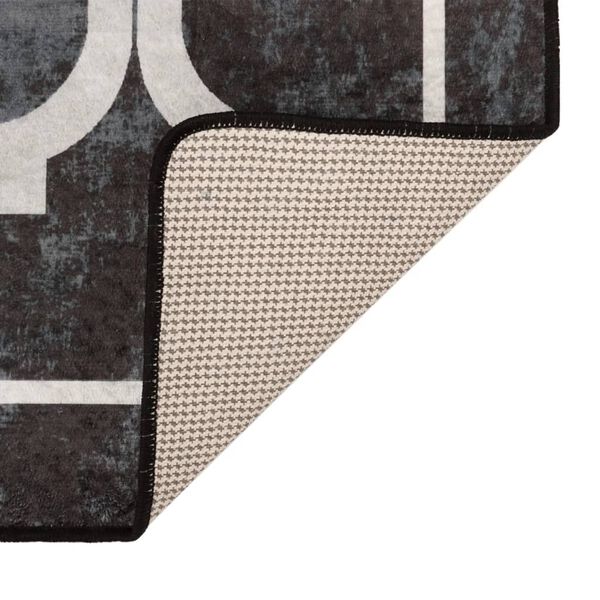 vidaXL Χαλί Πλενόμενο Αντιολισθητικό Μαύρο και Λευκό 120x180 εκ.