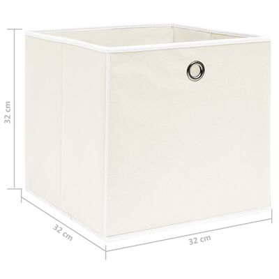 vidaXL Κουτιά Αποθήκευσης 4 τεμ. Λευκά 32 x 32 x 32 εκ. Υφασμάτινα