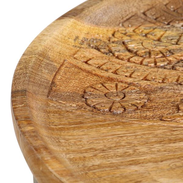 vidaXL Τραπεζάκια Βοηθητικά 2 τεμ. Στρογγυλά Μασίφ Ξύλο Μάνγκο/Ατσάλι