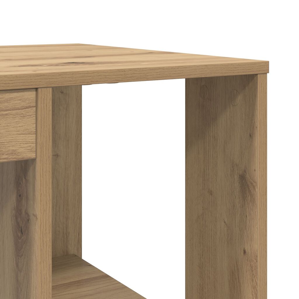 vidaXL Γραφείο με Αποθήκευση με ράφι artisan δρυς 130 x 50.5 x 75 εκ