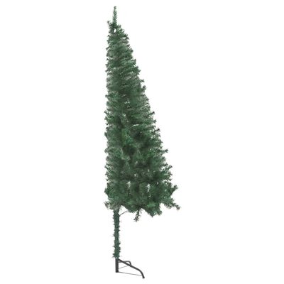 vidaXL Χριστουγεν. Δέντρο Γωνιακό Τεχνητό LED/Μπάλες Πράσινο 240εκ PVC