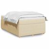 vidaXL Κρεβάτι Boxspring με Στρώμα Κρεμ 120x200 εκ. Υφασμάτινο