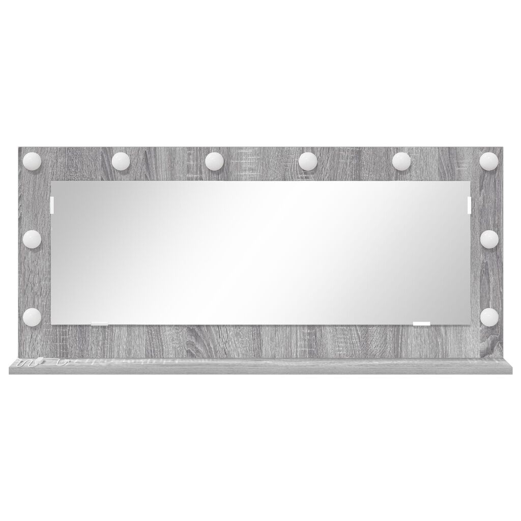 vidaXL Καθρέφτης Vanity με LED Φώτα Γκρι Σομπάνα 100x45x18 εκ