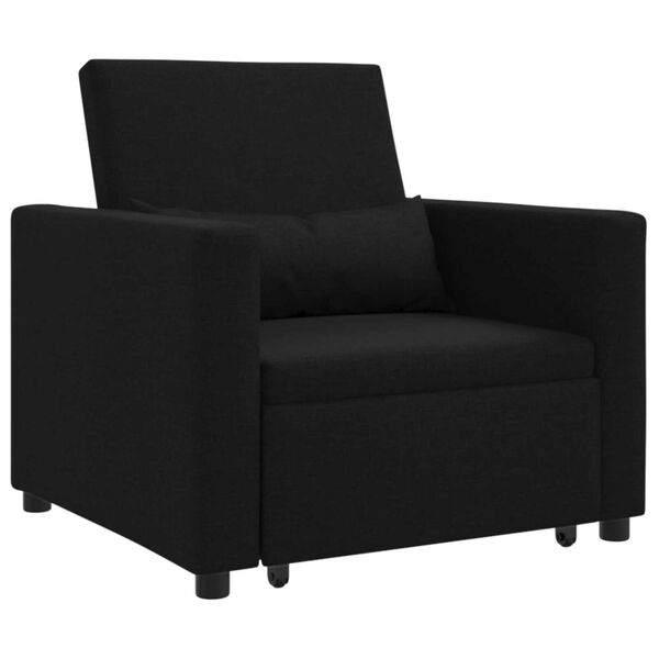 vidaXL Μονός καναπές-κρεβάτι Μαύρο 90 x 165 x 87 εκ. ύφασμα