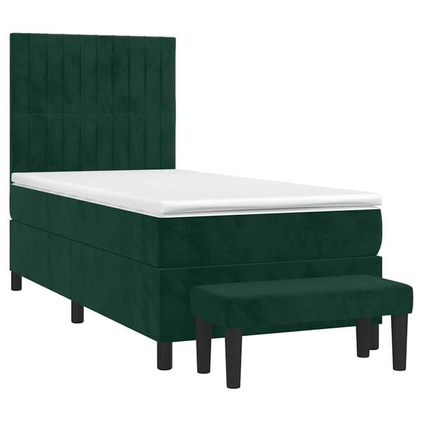 vidaXL &Kappa;&rho;&epsilon;&beta;ά&tau;&iota; Boxspring &mu;&epsilon; &Sigma;&tau;&rho;ώ&mu;&alpha; &Sigma;&kappa;&omicron;ύ&rho;&omicron; &Pi;&rho;ά&sigma;&iota;&nu;&omicron; 90x190 &epsilon;&kappa;. &Beta;&epsilon;&lambda;&omicron;ύ&delta;&iota;&nu;&omicron;