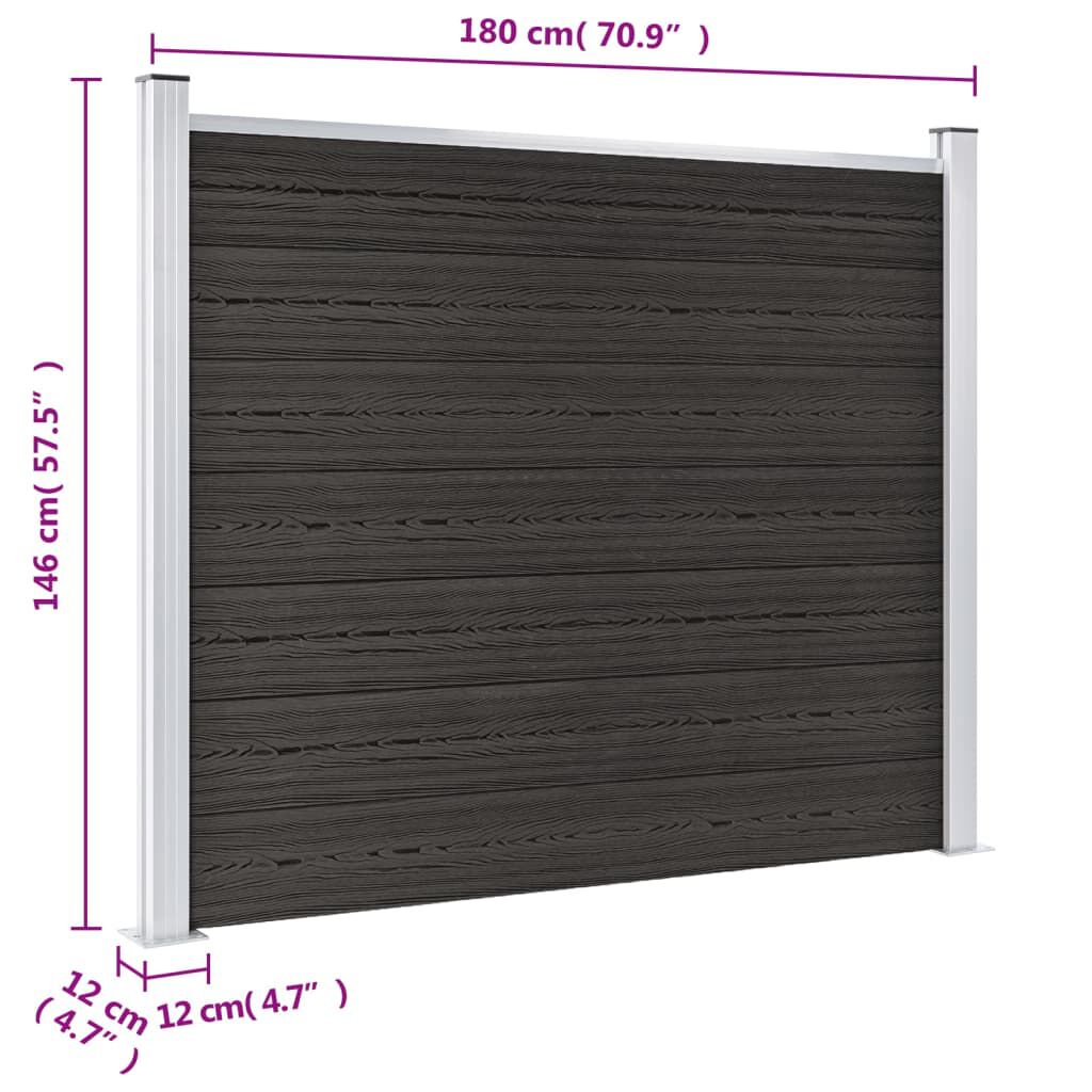 vidaXL Πάνελ Περίφραξης Γκρι 180 x 146 εκ. από WPC
