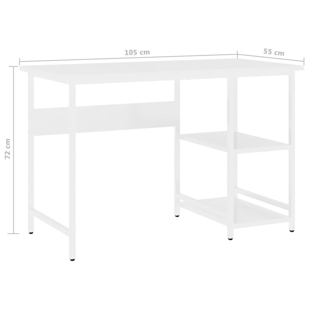 vidaXL Γραφείο Υπολογιστή Λευκό 105 x 55 x 72 εκ. από MDF και Μέταλλο