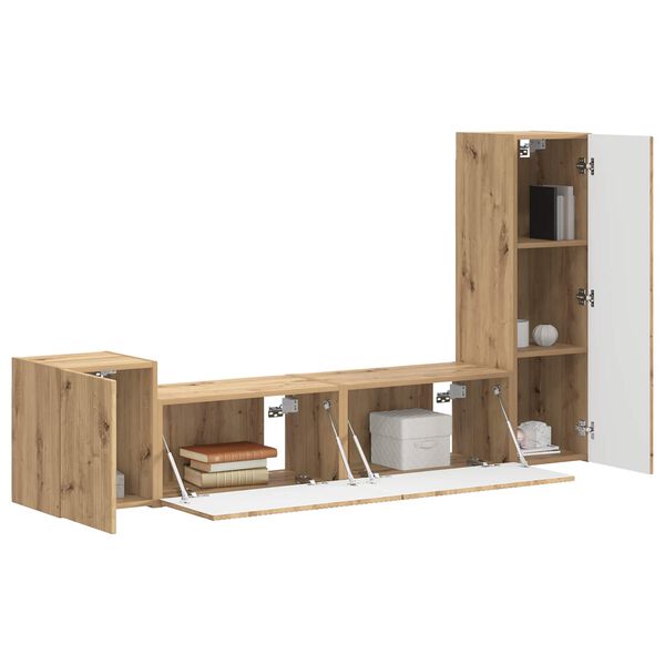 vidaXL &Sigma;&epsilon;&tau; &epsilon;&pi;ί&pi;&lambda;&omicron;&upsilon; &tau;&eta;&lambda;&epsilon;ό&rho;&alpha;&sigma;&eta;&sigmaf; 4 pcs Artisan Oak &Epsilon;&pi;&epsilon;&xi;&epsilon;&rho;&gamma;&alpha;&sigma;&mu;έ&nu;&omicron; &xi;ύ&lambda;&omicron;