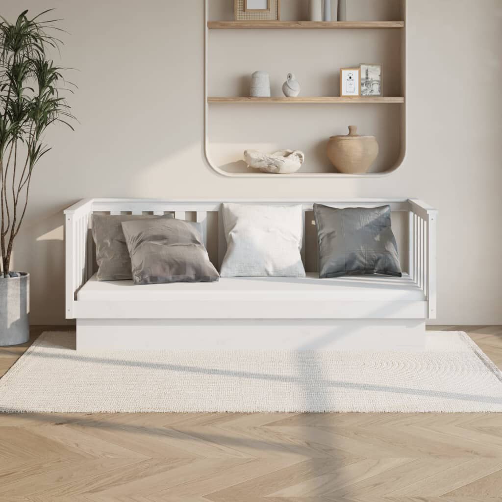 vidaXL Κρεβάτι ημέρας χωρίς στρώμα Λευκό 75x190 cm Στερεό ξύλο πεύκο