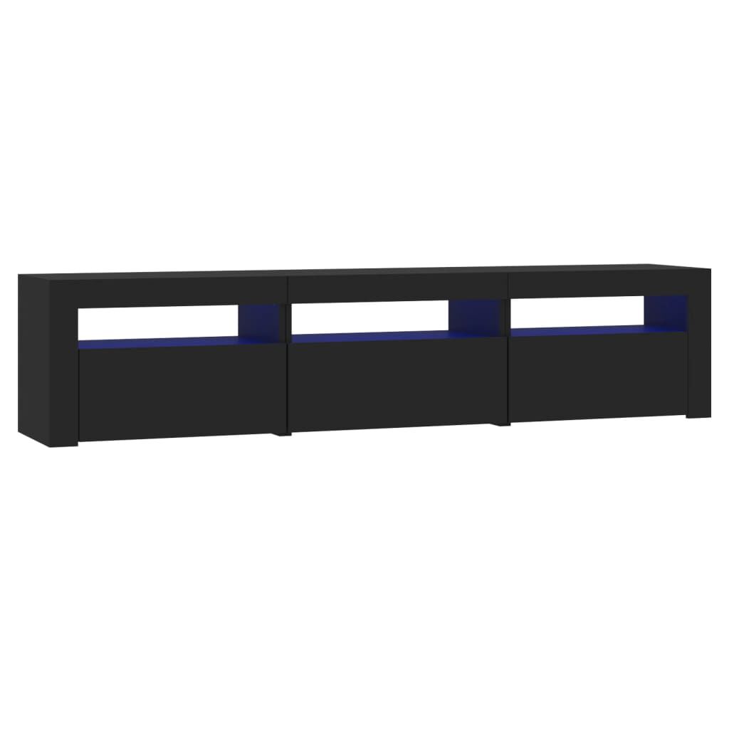 vidaXL Έπιπλο Τηλεόρασης με LED Μαύρο 180x35x40 εκ.