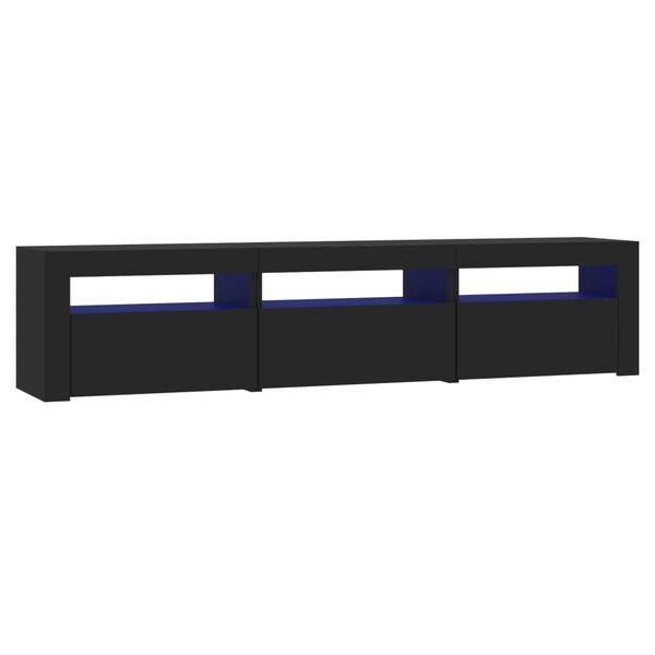 vidaXL Έπιπλο Τηλεόρασης με LED Μαύρο 180x35x40 εκ.