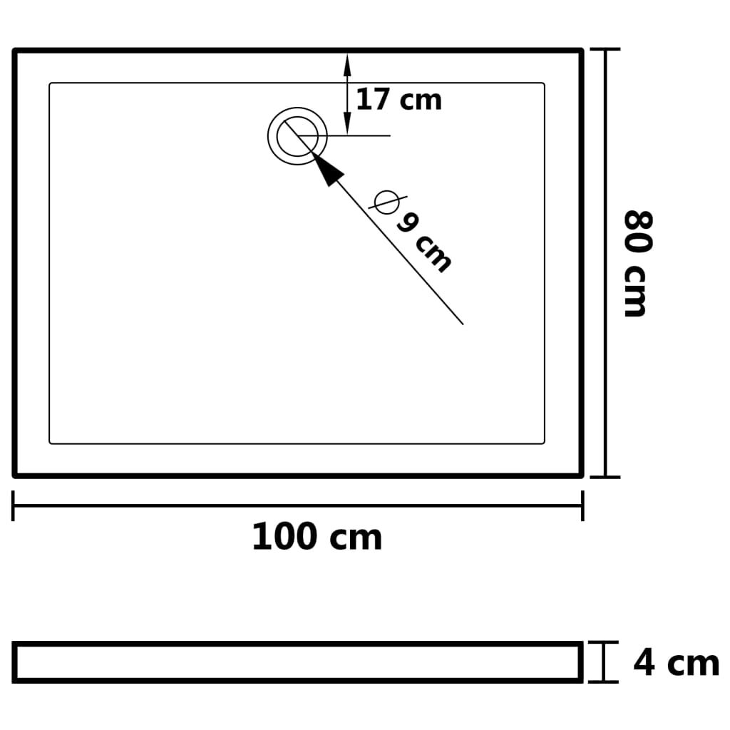 vidaXL Βάση Ντουζιέρας με Σχέδιο Τάπας Λευκή 80 x 100 x 4 εκ. από ABS