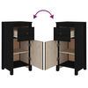 vidaXL Ντουλάπι Μαύρος 40x35x80 εκ. από Μασίφ Ξύλο Πεύκου