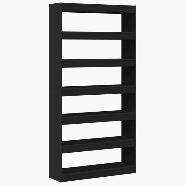vidaXL Βιβλιοθήκη Μαύρη Επεξεργασμένο ξύλο 100 x 30 x 198 εκ. Βιβλιοθήκη