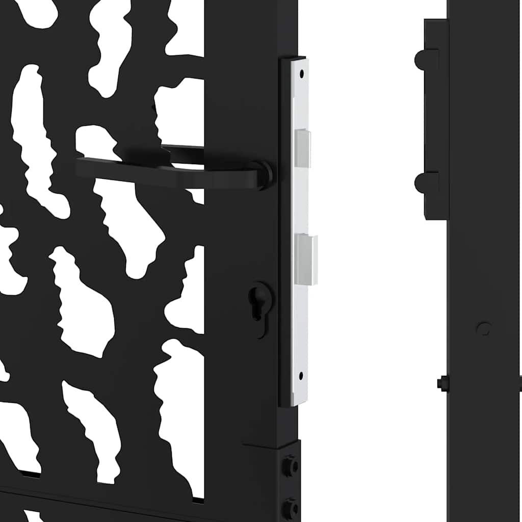 vidaXL Πύλη κήπου Μαύρη 105x106 cm Ατσάλινο ίχνος σχεδιασμού
