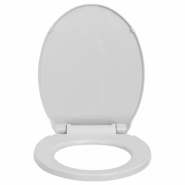 vidaXL Κάλυμμα Λεκάνης με Soft Close &amp; Quick Release Οβάλ Ανοιχτό Γκρι