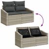 vidaXL Σέτ φαγητού για κήπο με μαξιλάρι 9 pcs Ανοιχτό γκρι