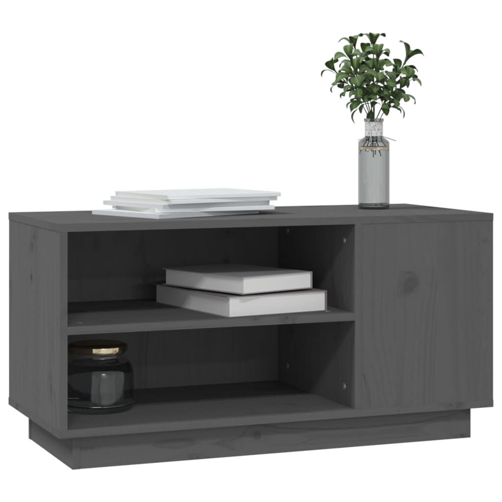 vidaXL Έπιπλο Τηλεόρασης Γκρι 80x35x40,5 εκ. από Μασίφ Ξύλο Πεύκου