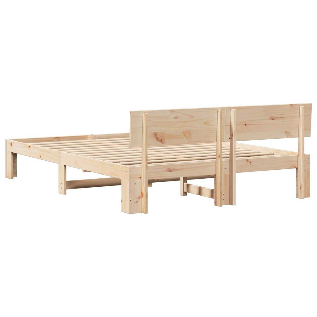 vidaXL Σκελετός Κρεβατιού Καφέ 140 x 200 cm Μασίφ ξύλο πεύκου