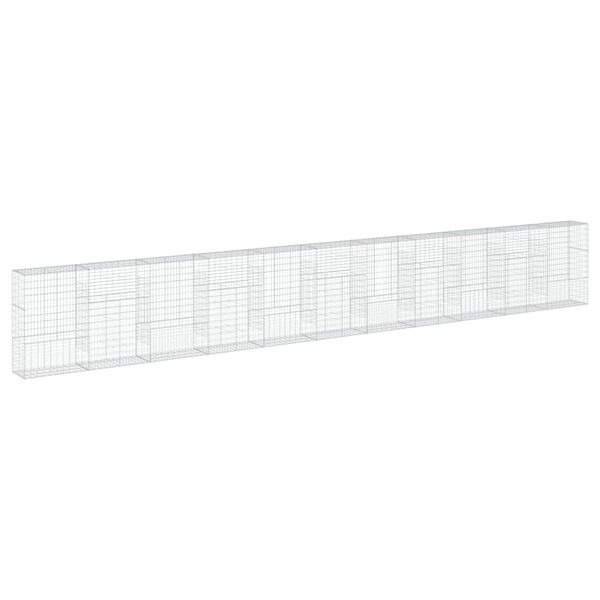 vidaXL Συρματοκιβώτιο με Κάλυμμα 1100x50x150εκ από Γαλβανισμένο Χάλυβα
