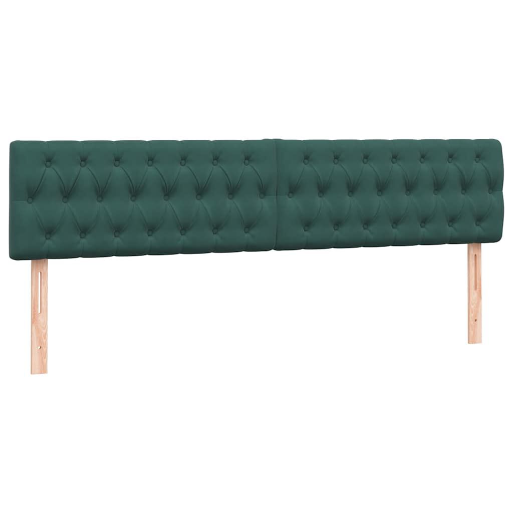 vidaXL Κρεβάτι Boxspring με Στρώμα Σκούρο Πράσινο 200x210εκ. Βελούδινο
