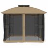 vidaXL Κιόσκι με Διπλούς Τοίχους/Δίχτυ Taupe 2,94x2,94 μ. από Ατσάλι