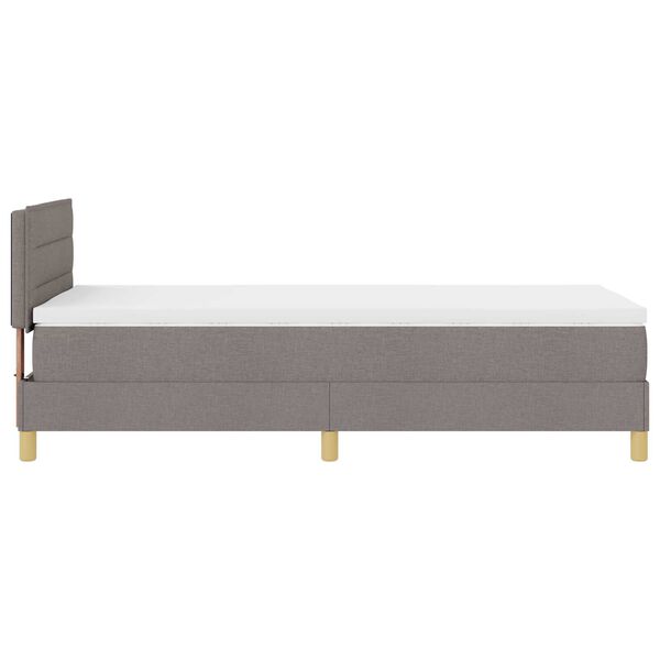 vidaXL Κρεβάτι Box Spring με Στρώμα & LED Ταπ 80x200 εκ. Ύφασμα