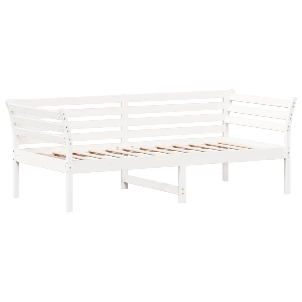 vidaXL Κρεβάτι ημέρας χωρίς στρώμα Λευκό 75x190 cm Στερεό ξύλο πεύκο