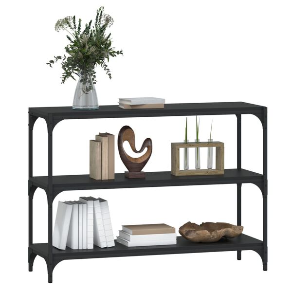 vidaXL Βιβλιοθήκη Μαύρη 100x33x70,5 εκ. Επεξεργασμένο Ξύλο & Ατσάλι