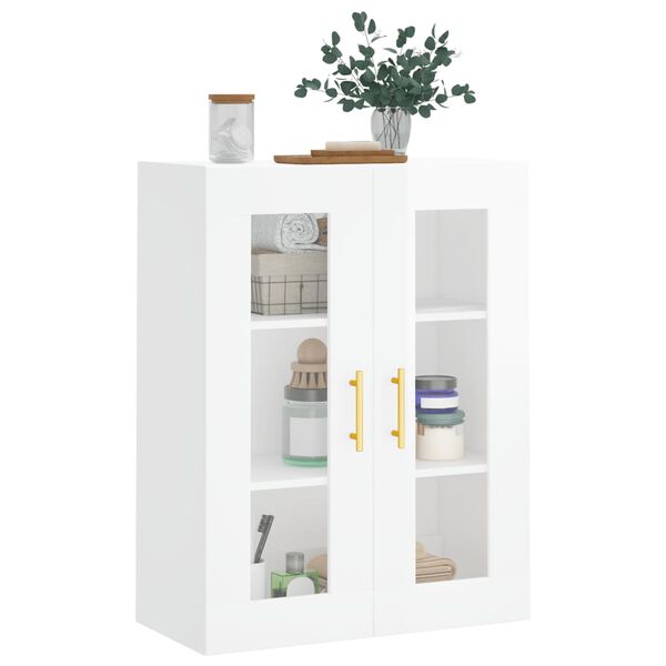 vidaXL Ντουλάπι Τοίχου Γυαλιστερό Λευκό 69,5 x 34 x 90 εκ.